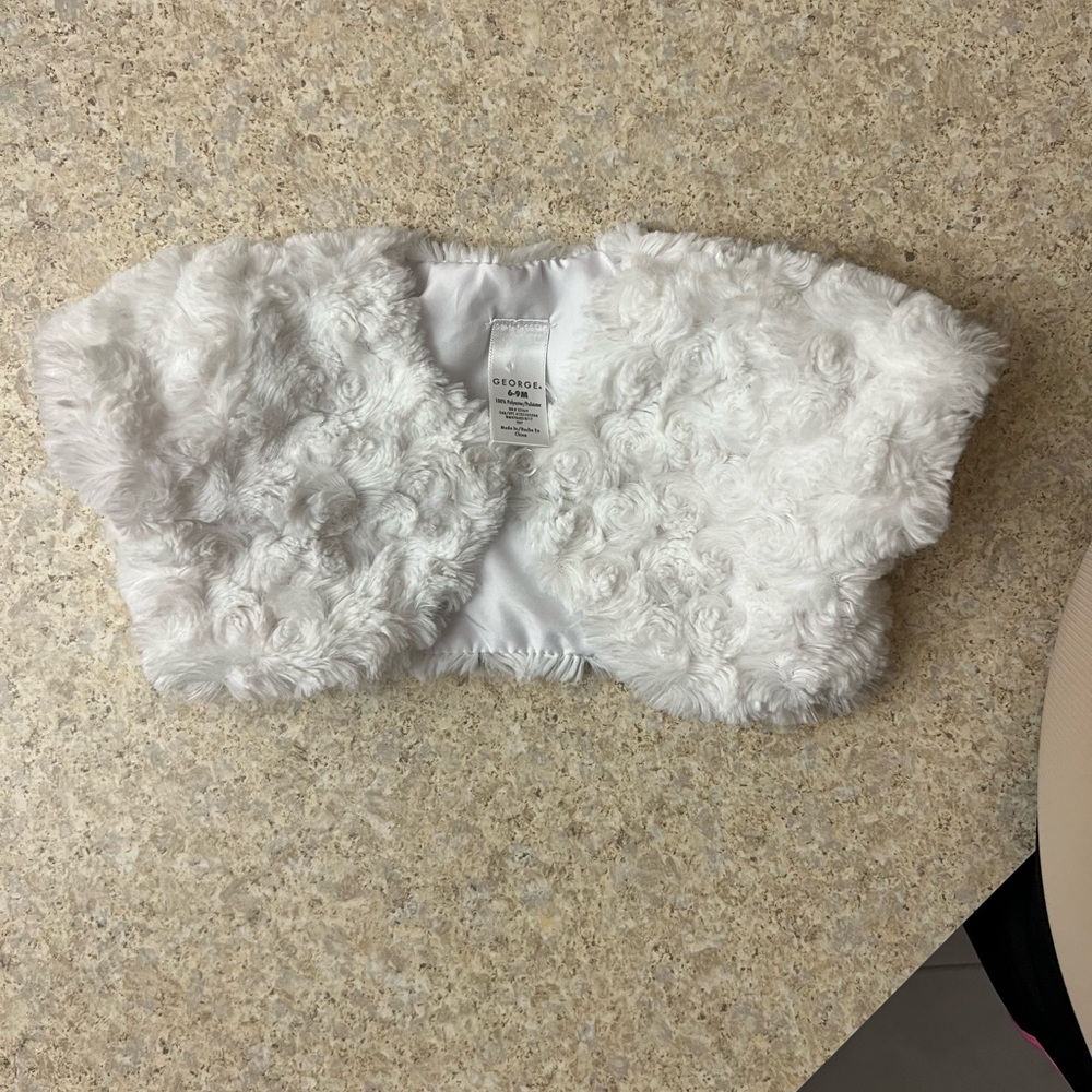 George baby girl fluffy white cardigan